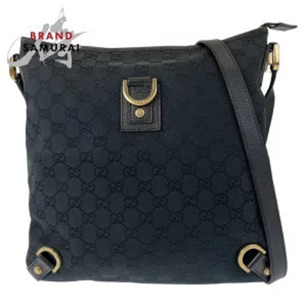 Gucci Abbey bag black GG canvas leather shoulder messenger